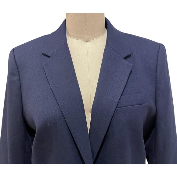 J Crew Original School Boy Blazer Womens 6 Navy Blue Gold Button Wool Blend - Picture 3 of 7